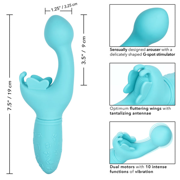 CalExotics Kiss Vibes Rechargeable Butterfly Kiss G-Spot & Clitoral Vibe - Blue - Extreme Toyz Singapore - https://extremetoyz.com.sg - Sex Toys and Lingerie Online Store - Bondage Gear / Vibrators / Electrosex Toys / Wireless Remote Control Vibes / Sexy Lingerie and Role Play / BDSM / Dungeon Furnitures / Dildos and Strap Ons &nbsp;/ Anal and Prostate Massagers / Anal Douche and Cleaning Aide / Delay Sprays and Gels / Lubricants and more...