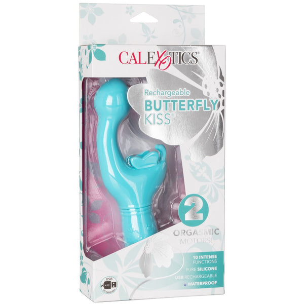 CalExotics Kiss Vibes Rechargeable Butterfly Kiss G-Spot & Clitoral Vibe - Blue - Extreme Toyz Singapore - https://extremetoyz.com.sg - Sex Toys and Lingerie Online Store - Bondage Gear / Vibrators / Electrosex Toys / Wireless Remote Control Vibes / Sexy Lingerie and Role Play / BDSM / Dungeon Furnitures / Dildos and Strap Ons &nbsp;/ Anal and Prostate Massagers / Anal Douche and Cleaning Aide / Delay Sprays and Gels / Lubricants and more...