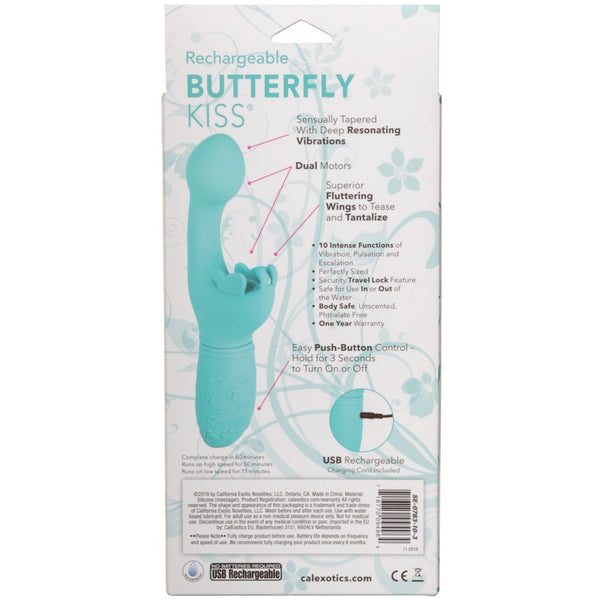 CalExotics Kiss Vibes Rechargeable Butterfly Kiss G-Spot & Clitoral Vibe - Blue - Extreme Toyz Singapore - https://extremetoyz.com.sg - Sex Toys and Lingerie Online Store - Bondage Gear / Vibrators / Electrosex Toys / Wireless Remote Control Vibes / Sexy Lingerie and Role Play / BDSM / Dungeon Furnitures / Dildos and Strap Ons &nbsp;/ Anal and Prostate Massagers / Anal Douche and Cleaning Aide / Delay Sprays and Gels / Lubricants and more...