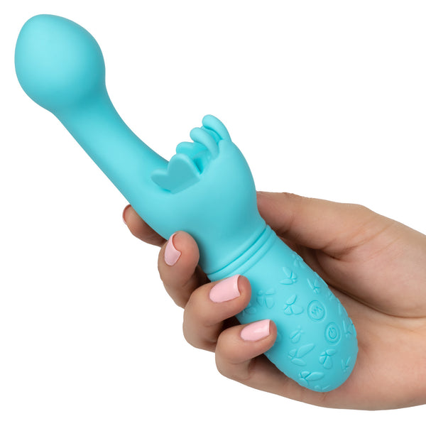 CalExotics Kiss Vibes Rechargeable Butterfly Kiss G-Spot & Clitoral Vibe - Blue - Extreme Toyz Singapore - https://extremetoyz.com.sg - Sex Toys and Lingerie Online Store - Bondage Gear / Vibrators / Electrosex Toys / Wireless Remote Control Vibes / Sexy Lingerie and Role Play / BDSM / Dungeon Furnitures / Dildos and Strap Ons &nbsp;/ Anal and Prostate Massagers / Anal Douche and Cleaning Aide / Delay Sprays and Gels / Lubricants and more...