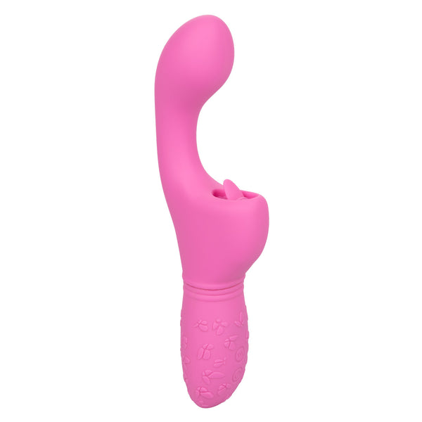 CalExotics Kiss Vibes Rechargeable Butterfly Kiss Flicker G-Spot & Licking Clitoral Vibe - Pink - Extreme Toyz Singapore - https://extremetoyz.com.sg - Sex Toys and Lingerie Online Store - Bondage Gear / Vibrators / Electrosex Toys / Wireless Remote Control Vibes / Sexy Lingerie and Role Play / BDSM / Dungeon Furnitures / Dildos and Strap Ons &nbsp;/ Anal and Prostate Massagers / Anal Douche and Cleaning Aide / Delay Sprays and Gels / Lubricants and more...