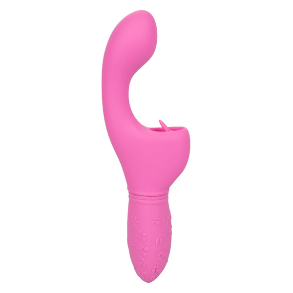 CalExotics Kiss Vibes Rechargeable Butterfly Kiss Flicker G-Spot & Licking Clitoral Vibe - Pink - Extreme Toyz Singapore - https://extremetoyz.com.sg - Sex Toys and Lingerie Online Store - Bondage Gear / Vibrators / Electrosex Toys / Wireless Remote Control Vibes / Sexy Lingerie and Role Play / BDSM / Dungeon Furnitures / Dildos and Strap Ons &nbsp;/ Anal and Prostate Massagers / Anal Douche and Cleaning Aide / Delay Sprays and Gels / Lubricants and more...