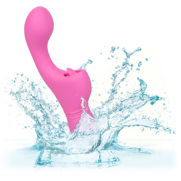 CalExotics Kiss Vibes Rechargeable Butterfly Kiss Flicker G-Spot & Licking Clitoral Vibe - Pink - Extreme Toyz Singapore - https://extremetoyz.com.sg - Sex Toys and Lingerie Online Store - Bondage Gear / Vibrators / Electrosex Toys / Wireless Remote Control Vibes / Sexy Lingerie and Role Play / BDSM / Dungeon Furnitures / Dildos and Strap Ons &nbsp;/ Anal and Prostate Massagers / Anal Douche and Cleaning Aide / Delay Sprays and Gels / Lubricants and more...