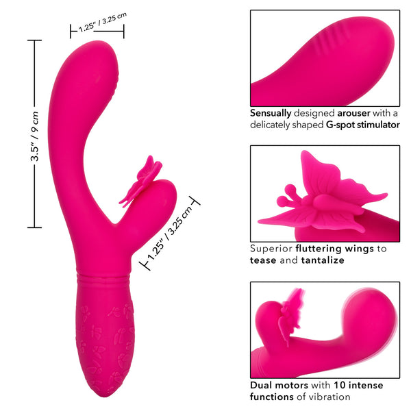 CalExotics Kiss Vibes Rechargeable Butterfly Kiss Flutter G-Spot & Clitoral Vibe - Pink - Extreme Toyz Singapore - https://extremetoyz.com.sg - Sex Toys and Lingerie Online Store - Bondage Gear / Vibrators / Electrosex Toys / Wireless Remote Control Vibes / Sexy Lingerie and Role Play / BDSM / Dungeon Furnitures / Dildos and Strap Ons &nbsp;/ Anal and Prostate Massagers / Anal Douche and Cleaning Aide / Delay Sprays and Gels / Lubricants and more...