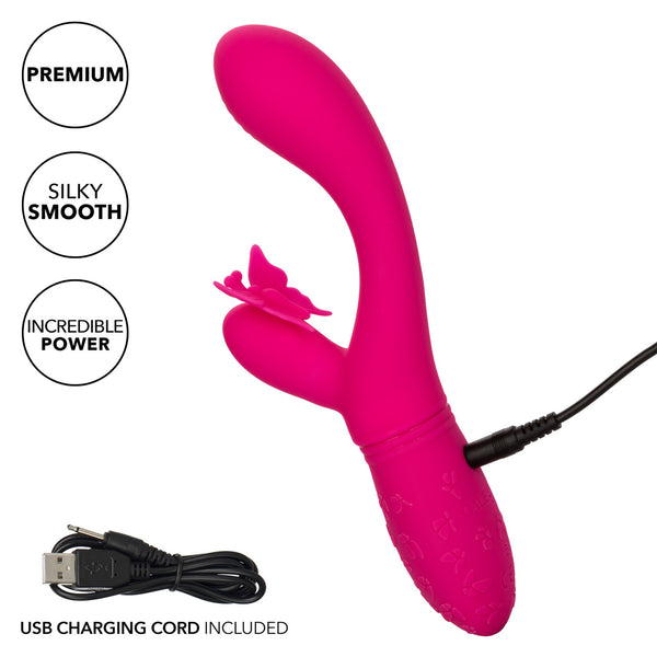 CalExotics Kiss Vibes Rechargeable Butterfly Kiss Flutter G-Spot & Clitoral Vibe - Pink - Extreme Toyz Singapore - https://extremetoyz.com.sg - Sex Toys and Lingerie Online Store - Bondage Gear / Vibrators / Electrosex Toys / Wireless Remote Control Vibes / Sexy Lingerie and Role Play / BDSM / Dungeon Furnitures / Dildos and Strap Ons &nbsp;/ Anal and Prostate Massagers / Anal Douche and Cleaning Aide / Delay Sprays and Gels / Lubricants and more...