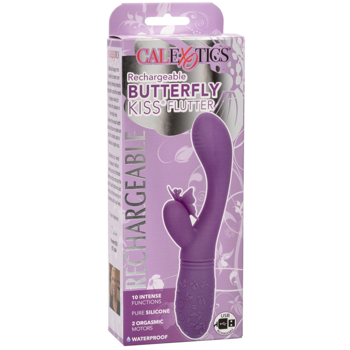 CalExotics Kiss Vibes Rechargeable Butterfly Kiss Flutter G-Spot & Clitoral Vibe - Purple - Extreme Toyz Singapore - https://extremetoyz.com.sg - Sex Toys and Lingerie Online Store - Bondage Gear / Vibrators / Electrosex Toys / Wireless Remote Control Vibes / Sexy Lingerie and Role Play / BDSM / Dungeon Furnitures / Dildos and Strap Ons &nbsp;/ Anal and Prostate Massagers / Anal Douche and Cleaning Aide / Delay Sprays and Gels / Lubricants and more...