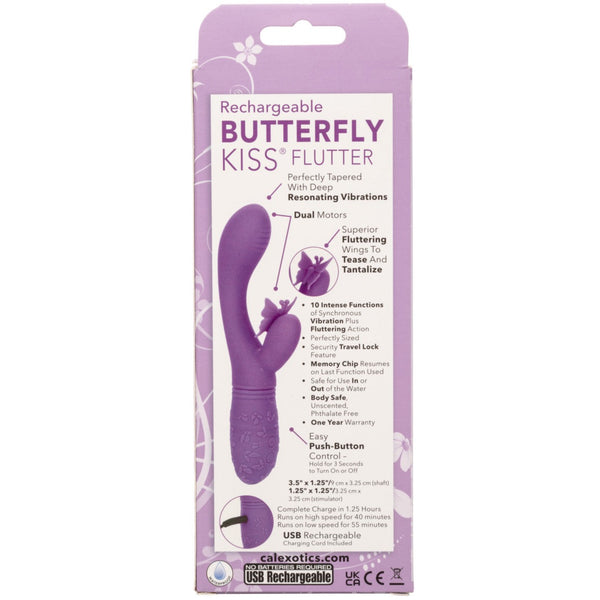 CalExotics Kiss Vibes Rechargeable Butterfly Kiss Flutter G-Spot & Clitoral Vibe - Purple - Extreme Toyz Singapore - https://extremetoyz.com.sg - Sex Toys and Lingerie Online Store - Bondage Gear / Vibrators / Electrosex Toys / Wireless Remote Control Vibes / Sexy Lingerie and Role Play / BDSM / Dungeon Furnitures / Dildos and Strap Ons &nbsp;/ Anal and Prostate Massagers / Anal Douche and Cleaning Aide / Delay Sprays and Gels / Lubricants and more...