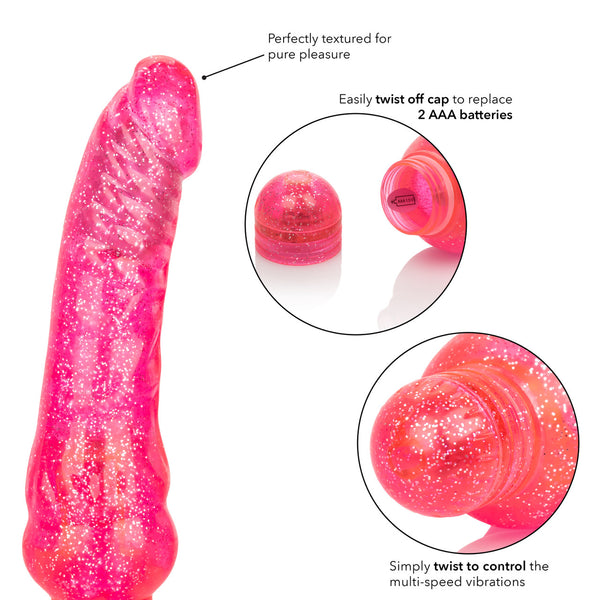 Personality Vibes Sparkle Glitter Jack Vibrator - Pink