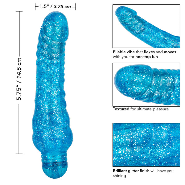 Personality Vibes Sparkle Glitter Jack Vibrator - Blue