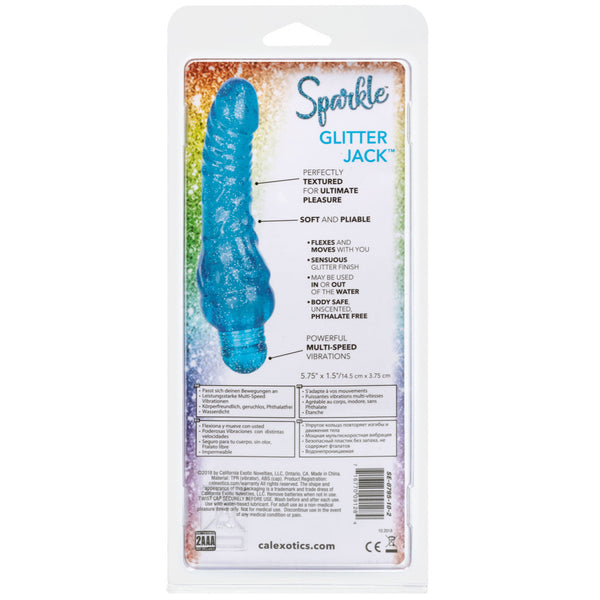 Personality Vibes Sparkle Glitter Jack Vibrator - Blue