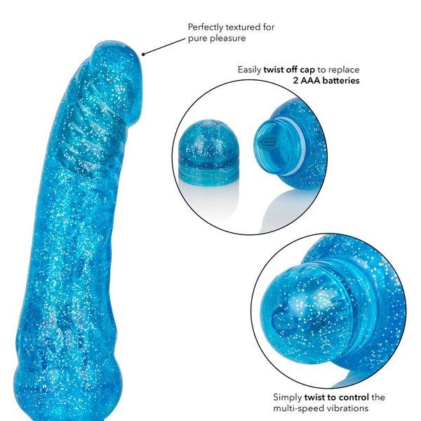 Personality Vibes Sparkle Glitter Jack Vibrator - Blue