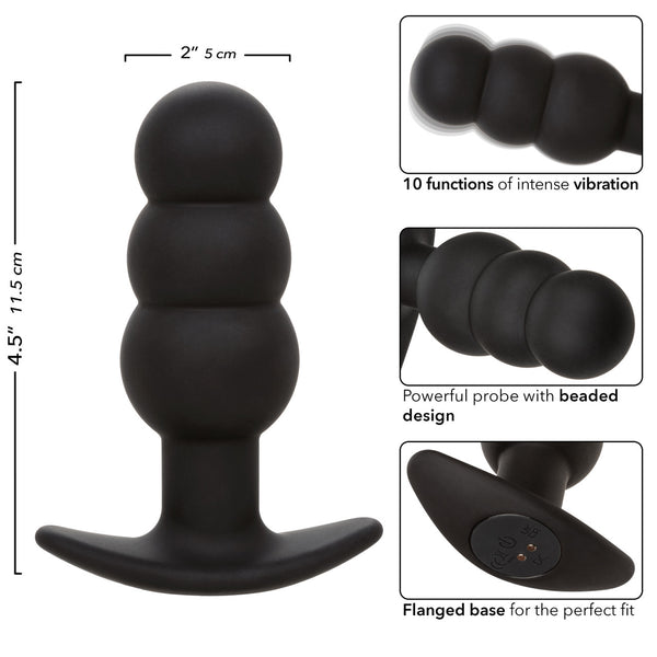 CalExotics Rock Bottom Beaded Probe Rechargeable Anal Vibrator - Extreme Toyz Singapore - https://extremetoyz.com.sg - Sex Toys and Lingerie Online Store - Bondage Gear / Vibrators / Electrosex Toys / Wireless Remote Control Vibes / Sexy Lingerie and Role Play / BDSM / Dungeon Furnitures / Dildos and Strap Ons &nbsp;/ Anal and Prostate Massagers / Anal Douche and Cleaning Aide / Delay Sprays and Gels / Lubricants and more...