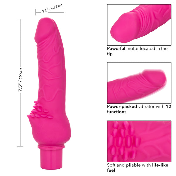 Studs Rechargeable Power Stud Cliterrific Vibrator - Pink