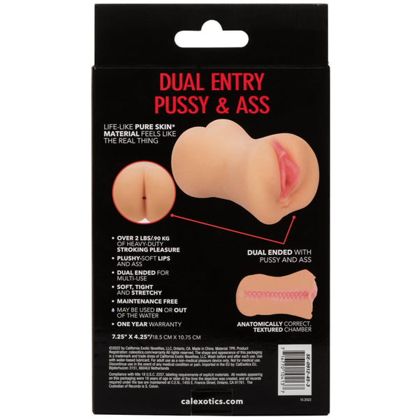 CalExotics Stroke It Dual Entry Pussy & Ass Stroker - Ivory - Extreme Toyz Singapore - https://extremetoyz.com.sg - Sex Toys and Lingerie Online Store - Bondage Gear / Vibrators / Electrosex Toys / Wireless Remote Control Vibes / Sexy Lingerie and Role Play / BDSM / Dungeon Furnitures / Dildos and Strap Ons &nbsp;/ Anal and Prostate Massagers / Anal Douche and Cleaning Aide / Delay Sprays and Gels / Lubricants and more...