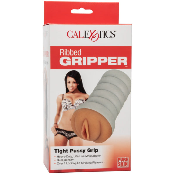 CalExotics The Gripper Ribbed Gripper Tight Pussy Grip Masturbator - Brown - Extreme Toyz Singapore - https://extremetoyz.com.sg - Sex Toys and Lingerie Online Store - Bondage Gear / Vibrators / Electrosex Toys / Wireless Remote Control Vibes / Sexy Lingerie and Role Play / BDSM / Dungeon Furnitures / Dildos and Strap Ons &nbsp;/ Anal and Prostate Massagers / Anal Douche and Cleaning Aide / Delay Sprays and Gels / Lubricants and more...