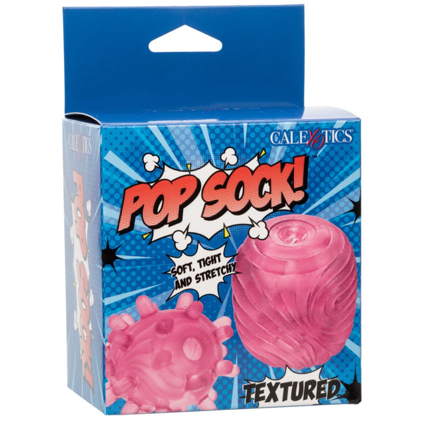 CalExotics Pop Sock! Textured Stroker - Pink - Extreme Toyz Singapore - https://extremetoyz.com.sg - Sex Toys and Lingerie Online Store - Bondage Gear / Vibrators / Electrosex Toys / Wireless Remote Control Vibes / Sexy Lingerie and Role Play / BDSM / Dungeon Furnitures / Dildos and Strap Ons &nbsp;/ Anal and Prostate Massagers / Anal Douche and Cleaning Aide / Delay Sprays and Gels / Lubricants and more...