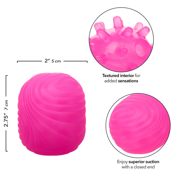 CalExotics Pop Sock! Textured Stroker - Pink - Extreme Toyz Singapore - https://extremetoyz.com.sg - Sex Toys and Lingerie Online Store - Bondage Gear / Vibrators / Electrosex Toys / Wireless Remote Control Vibes / Sexy Lingerie and Role Play / BDSM / Dungeon Furnitures / Dildos and Strap Ons &nbsp;/ Anal and Prostate Massagers / Anal Douche and Cleaning Aide / Delay Sprays and Gels / Lubricants and more...