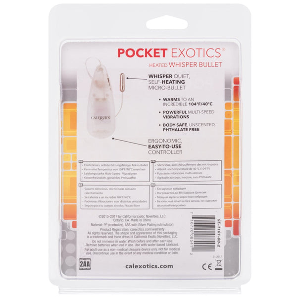 CalExotics Pocket Exotics Heated Whisper Bullet - Extreme Toyz Singapore - https://extremetoyz.com.sg - Sex Toys and Lingerie Online Store - Bondage Gear / Vibrators / Electrosex Toys / Wireless Remote Control Vibes / Sexy Lingerie and Role Play / BDSM / Dungeon Furnitures / Dildos and Strap Ons &nbsp;/ Anal and Prostate Massagers / Anal Douche and Cleaning Aide / Delay Sprays and Gels / Lubricants and more...