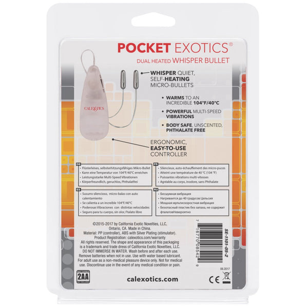 CalExotics Pocket Exotics Dual Heated Whisper Bullets - Extreme Toyz Singapore - https://extremetoyz.com.sg - Sex Toys and Lingerie Online Store - Bondage Gear / Vibrators / Electrosex Toys / Wireless Remote Control Vibes / Sexy Lingerie and Role Play / BDSM / Dungeon Furnitures / Dildos and Strap Ons &nbsp;/ Anal and Prostate Massagers / Anal Douche and Cleaning Aide / Delay Sprays and Gels / Lubricants and more...