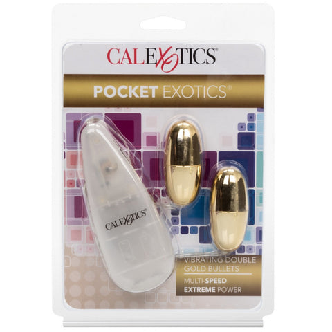 CalExotics Pocket Exotics Vibrating Double Gold Bullets - Extreme Toyz Singapore - https://extremetoyz.com.sg - Sex Toys and Lingerie Online Store - Bondage Gear / Vibrators / Electrosex Toys / Wireless Remote Control Vibes / Sexy Lingerie and Role Play / BDSM / Dungeon Furnitures / Dildos and Strap Ons &nbsp;/ Anal and Prostate Massagers / Anal Douche and Cleaning Aide / Delay Sprays and Gels / Lubricants and more...