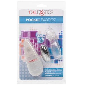 CalExotics Pocket Exotics Snow Bunny Bullet - Clear - Extreme Toyz Singapore - https://extremetoyz.com.sg - Sex Toys and Lingerie Online Store - Bondage Gear / Vibrators / Electrosex Toys / Wireless Remote Control Vibes / Sexy Lingerie and Role Play / BDSM / Dungeon Furnitures / Dildos and Strap Ons &nbsp;/ Anal and Prostate Massagers / Anal Douche and Cleaning Aide / Delay Sprays and Gels / Lubricants and more...