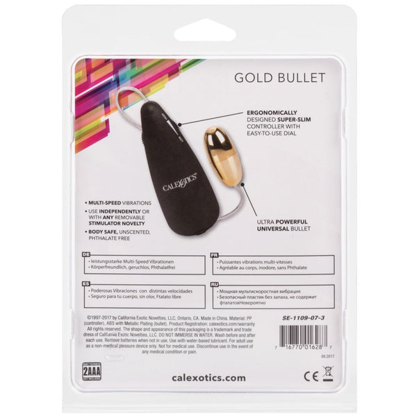 CalExotics Classic Gold Bullet Vibrator - Extreme Toyz Singapore - https://extremetoyz.com.sg - Sex Toys and Lingerie Online Store - Bondage Gear / Vibrators / Electrosex Toys / Wireless Remote Control Vibes / Sexy Lingerie and Role Play / BDSM / Dungeon Furnitures / Dildos and Strap Ons &nbsp;/ Anal and Prostate Massagers / Anal Douche and Cleaning Aide / Delay Sprays and Gels / Lubricants and more...