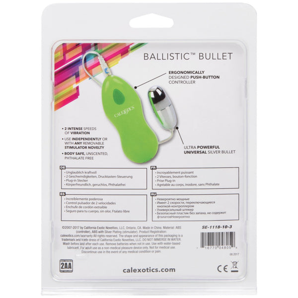 CalExotics Ballistic Bullet - Universal - Extreme Toyz Singapore - https://extremetoyz.com.sg - Sex Toys and Lingerie Online Store - Bondage Gear / Vibrators / Electrosex Toys / Wireless Remote Control Vibes / Sexy Lingerie and Role Play / BDSM / Dungeon Furnitures / Dildos and Strap Ons &nbsp;/ Anal and Prostate Massagers / Anal Douche and Cleaning Aide / Delay Sprays and Gels / Lubricants and more...