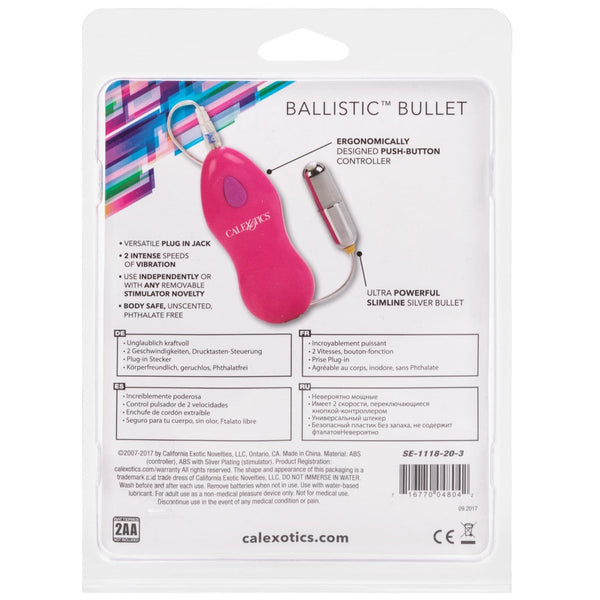 CalExotics Classic Ballistic Bullet Slimline Vibrator - Extreme Toyz Singapore - https://extremetoyz.com.sg - Sex Toys and Lingerie Online Store - Bondage Gear / Vibrators / Electrosex Toys / Wireless Remote Control Vibes / Sexy Lingerie and Role Play / BDSM / Dungeon Furnitures / Dildos and Strap Ons &nbsp;/ Anal and Prostate Massagers / Anal Douche and Cleaning Aide / Delay Sprays and Gels / Lubricants and more...