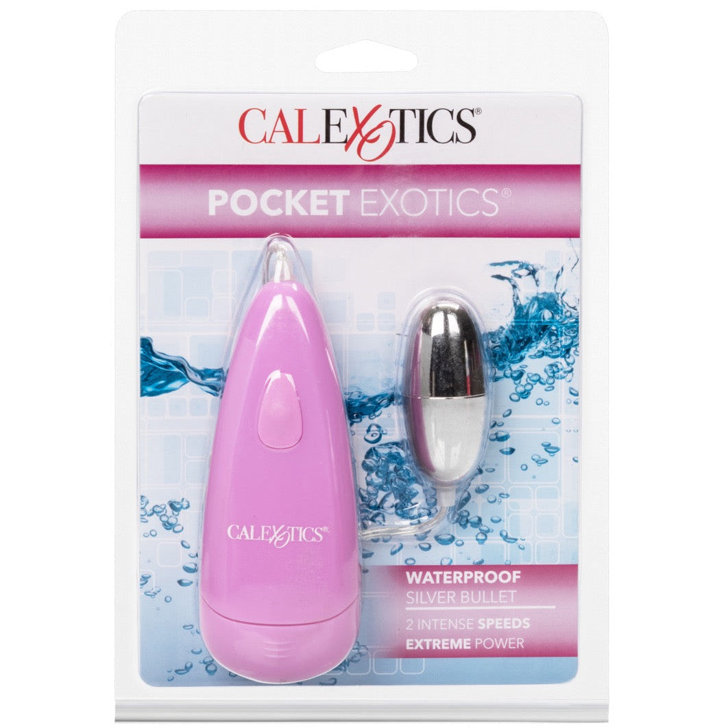 CalExotics Pocket Exotics Waterproof Silver Bullet - Pink - Extreme Toyz Singapore - https://extremetoyz.com.sg - Sex Toys and Lingerie Online Store - Bondage Gear / Vibrators / Electrosex Toys / Wireless Remote Control Vibes / Sexy Lingerie and Role Play / BDSM / Dungeon Furnitures / Dildos and Strap Ons &nbsp;/ Anal and Prostate Massagers / Anal Douche and Cleaning Aide / Delay Sprays and Gels / Lubricants and more...