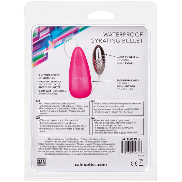 CalExotics Classic Waterproof Gyrating Oversized Turbo Bullet Vibrator - Pink - Extreme Toyz Singapore - https://extremetoyz.com.sg - Sex Toys and Lingerie Online Store - Bondage Gear / Vibrators / Electrosex Toys / Wireless Remote Control Vibes / Sexy Lingerie and Role Play / BDSM / Dungeon Furnitures / Dildos and Strap Ons &nbsp;/ Anal and Prostate Massagers / Anal Douche and Cleaning Aide / Delay Sprays and Gels / Lubricants and more...