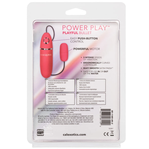 CalExotics Power Play Playful Bullet Vibrator - Pink - Extreme Toyz Singapore - https://extremetoyz.com.sg - Sex Toys and Lingerie Online Store - Bondage Gear / Vibrators / Electrosex Toys / Wireless Remote Control Vibes / Sexy Lingerie and Role Play / BDSM / Dungeon Furnitures / Dildos and Strap Ons &nbsp;/ Anal and Prostate Massagers / Anal Douche and Cleaning Aide / Delay Sprays and Gels / Lubricants and more...