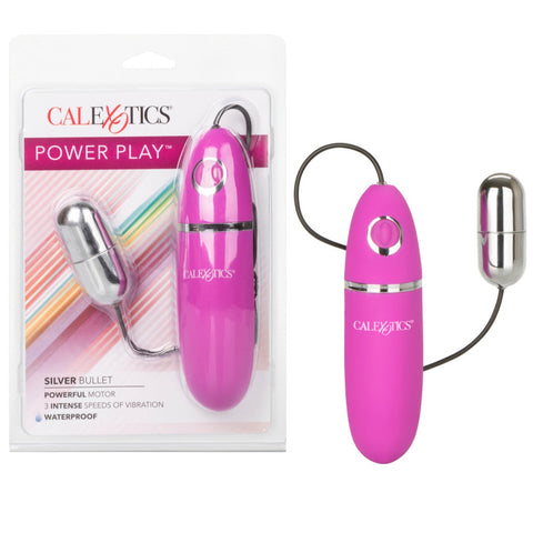 CalExotics Power Play Silver Bullet Vibrator - Extreme Toyz Singapore - https://extremetoyz.com.sg - Sex Toys and Lingerie Online Store - Bondage Gear / Vibrators / Electrosex Toys / Wireless Remote Control Vibes / Sexy Lingerie and Role Play / BDSM / Dungeon Furnitures / Dildos and Strap Ons &nbsp;/ Anal and Prostate Massagers / Anal Douche and Cleaning Aide / Delay Sprays and Gels / Lubricants and more...