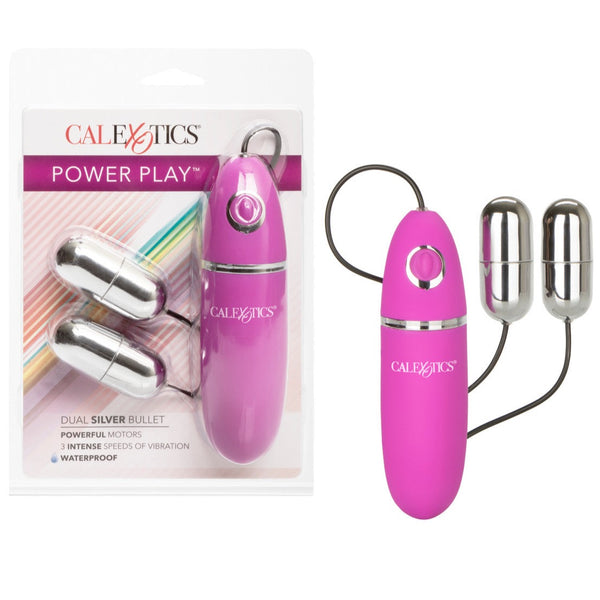 CalExotics Power Play Dual Silver Bullets Vibrator - Extreme Toyz Singapore - https://extremetoyz.com.sg - Sex Toys and Lingerie Online Store - Bondage Gear / Vibrators / Electrosex Toys / Wireless Remote Control Vibes / Sexy Lingerie and Role Play / BDSM / Dungeon Furnitures / Dildos and Strap Ons &nbsp;/ Anal and Prostate Massagers / Anal Douche and Cleaning Aide / Delay Sprays and Gels / Lubricants and more...