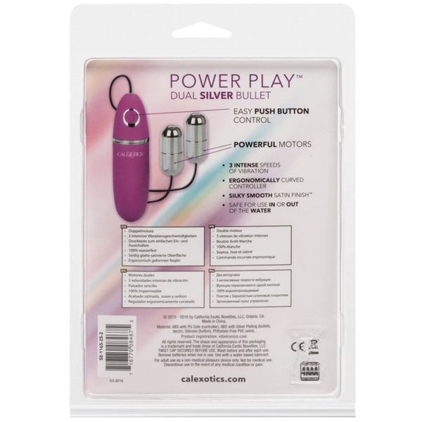 CalExotics Power Play Dual Silver Bullets Vibrator - Extreme Toyz Singapore - https://extremetoyz.com.sg - Sex Toys and Lingerie Online Store - Bondage Gear / Vibrators / Electrosex Toys / Wireless Remote Control Vibes / Sexy Lingerie and Role Play / BDSM / Dungeon Furnitures / Dildos and Strap Ons &nbsp;/ Anal and Prostate Massagers / Anal Douche and Cleaning Aide / Delay Sprays and Gels / Lubricants and more...