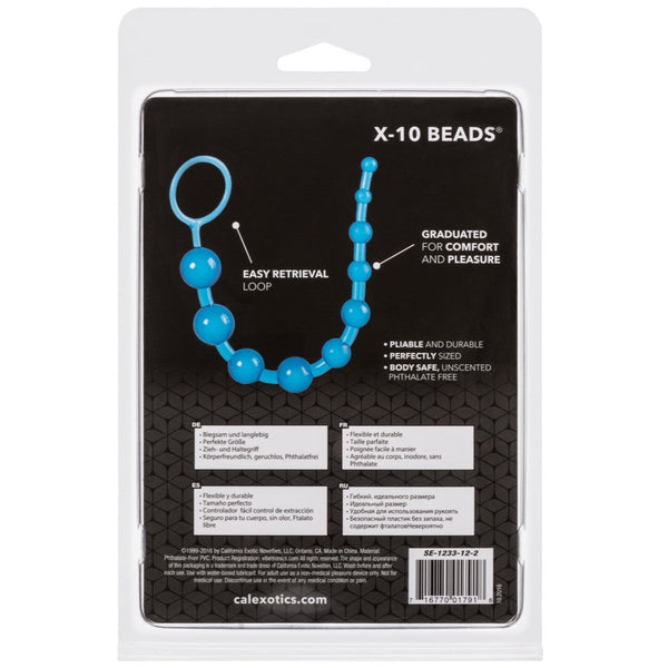 CalExotics X-10 Anal Beads - Blue - Extreme Toyz Singapore - https://extremetoyz.com.sg - Sex Toys and Lingerie Online Store - Bondage Gear / Vibrators / Electrosex Toys / Wireless Remote Control Vibes / Sexy Lingerie and Role Play / BDSM / Dungeon Furnitures / Dildos and Strap Ons &nbsp;/ Anal and Prostate Massagers / Anal Douche and Cleaning Aide / Delay Sprays and Gels / Lubricants and more...