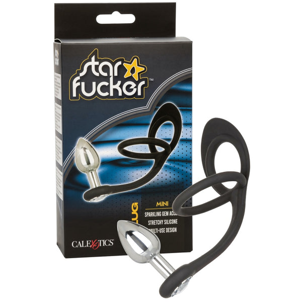 CalExotics Star Fucker Mini Plug with Silicone Dual Cock Ring - Extreme Toyz Singapore - https://extremetoyz.com.sg - Sex Toys and Lingerie Online Store - Bondage Gear / Vibrators / Electrosex Toys / Wireless Remote Control Vibes / Sexy Lingerie and Role Play / BDSM / Dungeon Furnitures / Dildos and Strap Ons &nbsp;/ Anal and Prostate Massagers / Anal Douche and Cleaning Aide / Delay Sprays and Gels / Lubricants and more...