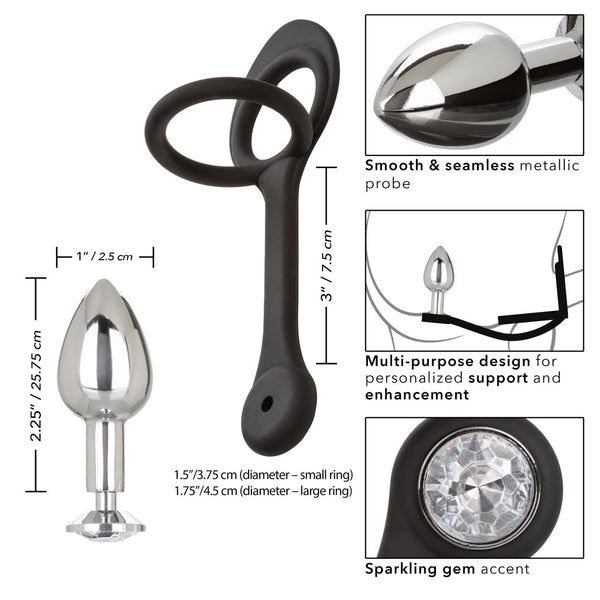 CalExotics Star Fucker Mini Plug with Silicone Dual Cock Ring - Extreme Toyz Singapore - https://extremetoyz.com.sg - Sex Toys and Lingerie Online Store - Bondage Gear / Vibrators / Electrosex Toys / Wireless Remote Control Vibes / Sexy Lingerie and Role Play / BDSM / Dungeon Furnitures / Dildos and Strap Ons &nbsp;/ Anal and Prostate Massagers / Anal Douche and Cleaning Aide / Delay Sprays and Gels / Lubricants and more...