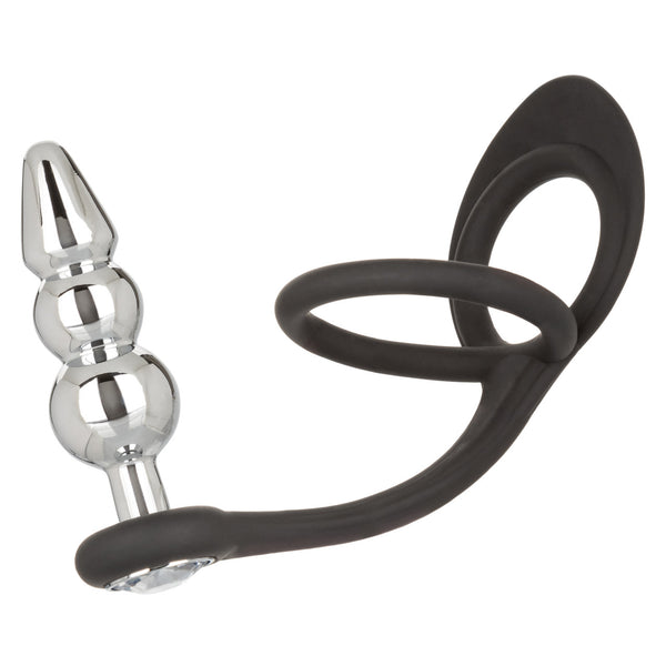 CalExotics Star Fucker Beaded Plug with Silicone Dual Cock Ring - Extreme Toyz Singapore - https://extremetoyz.com.sg - Sex Toys and Lingerie Online Store - Bondage Gear / Vibrators / Electrosex Toys / Wireless Remote Control Vibes / Sexy Lingerie and Role Play / BDSM / Dungeon Furnitures / Dildos and Strap Ons &nbsp;/ Anal and Prostate Massagers / Anal Douche and Cleaning Aide / Delay Sprays and Gels / Lubricants and more...