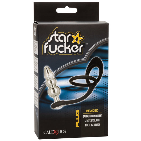 CalExotics Star Fucker Beaded Plug with Silicone Dual Cock Ring - Extreme Toyz Singapore - https://extremetoyz.com.sg - Sex Toys and Lingerie Online Store - Bondage Gear / Vibrators / Electrosex Toys / Wireless Remote Control Vibes / Sexy Lingerie and Role Play / BDSM / Dungeon Furnitures / Dildos and Strap Ons &nbsp;/ Anal and Prostate Massagers / Anal Douche and Cleaning Aide / Delay Sprays and Gels / Lubricants and more...