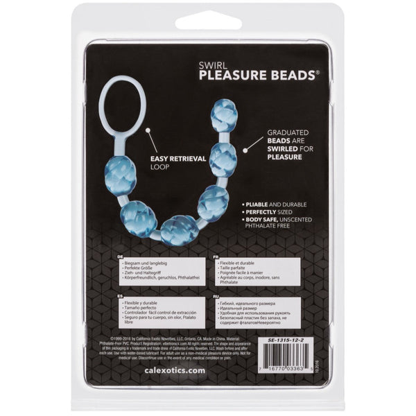 CalExotics Swirl Pleasure Beads - Blue - Extreme Toyz Singapore - https://extremetoyz.com.sg - Sex Toys and Lingerie Online Store - Bondage Gear / Vibrators / Electrosex Toys / Wireless Remote Control Vibes / Sexy Lingerie and Role Play / BDSM / Dungeon Furnitures / Dildos and Strap Ons &nbsp;/ Anal and Prostate Massagers / Anal Douche and Cleaning Aide / Delay Sprays and Gels / Lubricants and more...