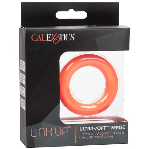 CalExotics Link Up Ultra-Soft Verge Silicone Cock Ring - Orange - Extreme Toyz Singapore - https://extremetoyz.com.sg - Sex Toys and Lingerie Online Store - Bondage Gear / Vibrators / Electrosex Toys / Wireless Remote Control Vibes / Sexy Lingerie and Role Play / BDSM / Dungeon Furnitures / Dildos and Strap Ons &nbsp;/ Anal and Prostate Massagers / Anal Douche and Cleaning Aide / Delay Sprays and Gels / Lubricants and more...