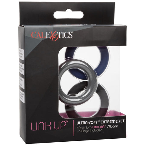 CalExotics Link Up Ultra-Soft Extreme Silicone Cock Ring Set - Extreme Toyz Singapore - https://extremetoyz.com.sg - Sex Toys and Lingerie Online Store - Bondage Gear / Vibrators / Electrosex Toys / Wireless Remote Control Vibes / Sexy Lingerie and Role Play / BDSM / Dungeon Furnitures / Dildos and Strap Ons &nbsp;/ Anal and Prostate Massagers / Anal Douche and Cleaning Aide / Delay Sprays and Gels / Lubricants and more...