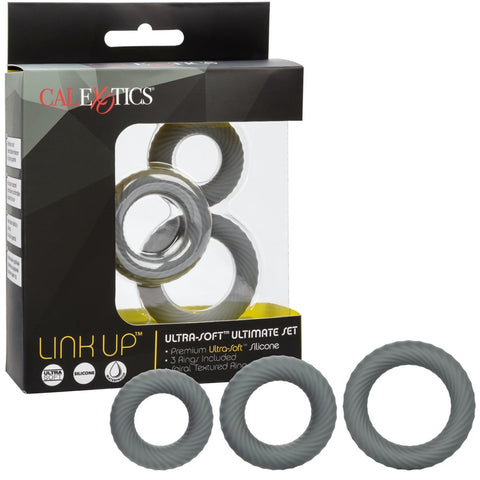 CalExotics Link Up Ultra-Soft Ultimate Cock Ring Set - Extreme Toyz Singapore - https://extremetoyz.com.sg - Sex Toys and Lingerie Online Store - Bondage Gear / Vibrators / Electrosex Toys / Wireless Remote Control Vibes / Sexy Lingerie and Role Play / BDSM / Dungeon Furnitures / Dildos and Strap Ons &nbsp;/ Anal and Prostate Massagers / Anal Douche and Cleaning Aide / Delay Sprays and Gels / Lubricants and more...