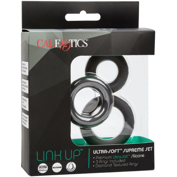 CalExotics Link Up Ultra-Soft Supreme Silicone Cock Ring Set - Extreme Toyz Singapore - https://extremetoyz.com.sg - Sex Toys and Lingerie Online Store