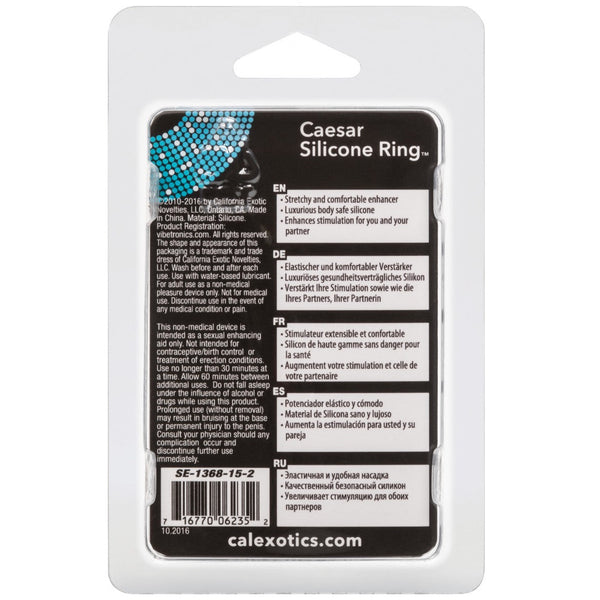 CalExotics Rings! Caesar Silicone Ring - Black - Extreme Toyz Singapore - https://extremetoyz.com.sg - Sex Toys and Lingerie Online Store - Bondage Gear / Vibrators / Electrosex Toys / Wireless Remote Control Vibes / Sexy Lingerie and Role Play / BDSM / Dungeon Furnitures / Dildos and Strap Ons &nbsp;/ Anal and Prostate Massagers / Anal Douche and Cleaning Aide / Delay Sprays and Gels / Lubricants and more...