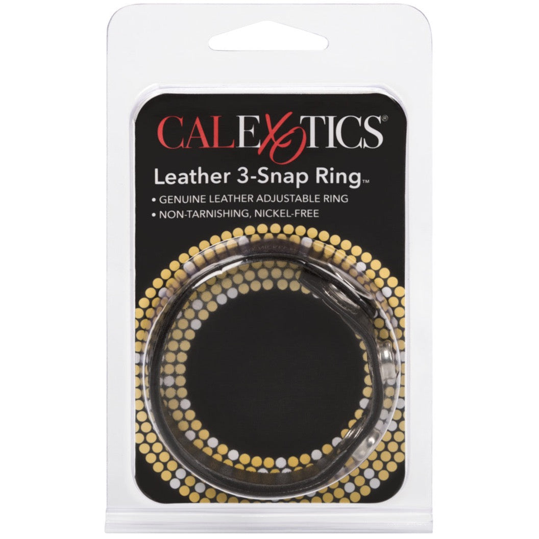 CalExotics Rings! Leather 3-Snap Ring - Extreme Toyz Singapore - https://extremetoyz.com.sg - Sex Toys and Lingerie Online Store - Bondage Gear / Vibrators / Electrosex Toys / Wireless Remote Control Vibes / Sexy Lingerie and Role Play / BDSM / Dungeon Furnitures / Dildos and Strap Ons &nbsp;/ Anal and Prostate Massagers / Anal Douche and Cleaning Aide / Delay Sprays and Gels / Lubricants and more...