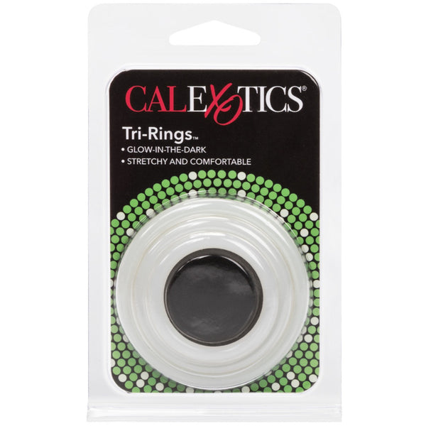 CalExotics Rings! Tri-Rings Set - Glow-In-The-Dark - Extreme Toyz Singapore - https://extremetoyz.com.sg - Sex Toys and Lingerie Online Store - Bondage Gear / Vibrators / Electrosex Toys / Wireless Remote Control Vibes / Sexy Lingerie and Role Play / BDSM / Dungeon Furnitures / Dildos and Strap Ons &nbsp;/ Anal and Prostate Massagers / Anal Douche and Cleaning Aide / Delay Sprays and Gels / Lubricants and more...