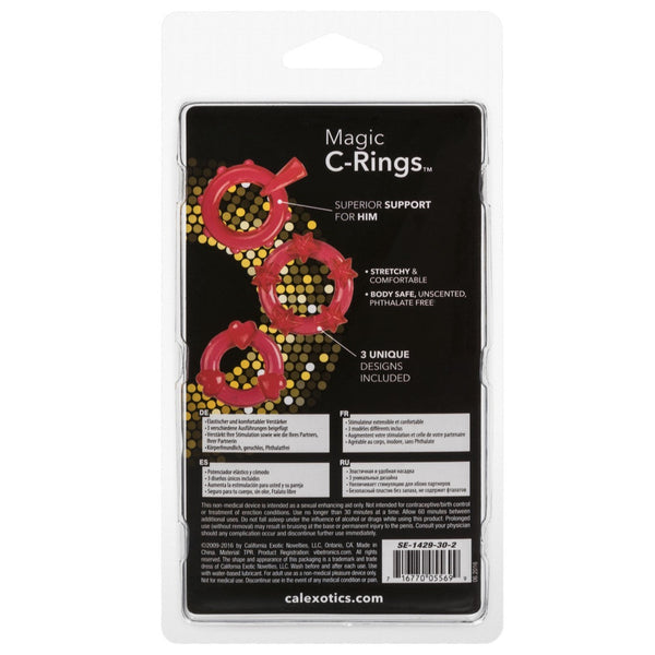 CalExotics Magic C-Rings - Red - Extreme Toyz Singapore - https://extremetoyz.com.sg - Sex Toys and Lingerie Online Store - Bondage Gear / Vibrators / Electrosex Toys / Wireless Remote Control Vibes / Sexy Lingerie and Role Play / BDSM / Dungeon Furnitures / Dildos and Strap Ons &nbsp;/ Anal and Prostate Massagers / Anal Douche and Cleaning Aide / Delay Sprays and Gels / Lubricants and more...