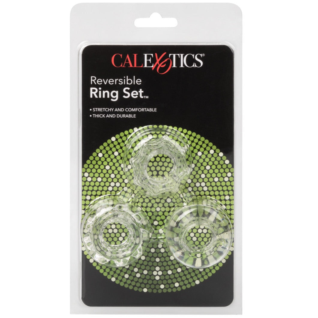 CalExotics Rings! Reversible Ring Set - Clear - Extreme Toyz Singapore - https://extremetoyz.com.sg - Sex Toys and Lingerie Online Store - Bondage Gear / Vibrators / Electrosex Toys / Wireless Remote Control Vibes / Sexy Lingerie and Role Play / BDSM / Dungeon Furnitures / Dildos and Strap Ons &nbsp;/ Anal and Prostate Massagers / Anal Douche and Cleaning Aide / Delay Sprays and Gels / Lubricants and more...