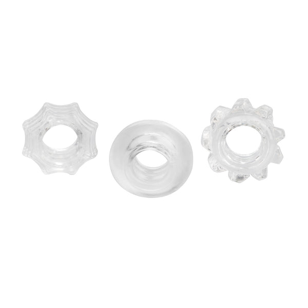 CalExotics Rings! Reversible Ring Set - Clear - Extreme Toyz Singapore - https://extremetoyz.com.sg - Sex Toys and Lingerie Online Store - Bondage Gear / Vibrators / Electrosex Toys / Wireless Remote Control Vibes / Sexy Lingerie and Role Play / BDSM / Dungeon Furnitures / Dildos and Strap Ons &nbsp;/ Anal and Prostate Massagers / Anal Douche and Cleaning Aide / Delay Sprays and Gels / Lubricants and more...